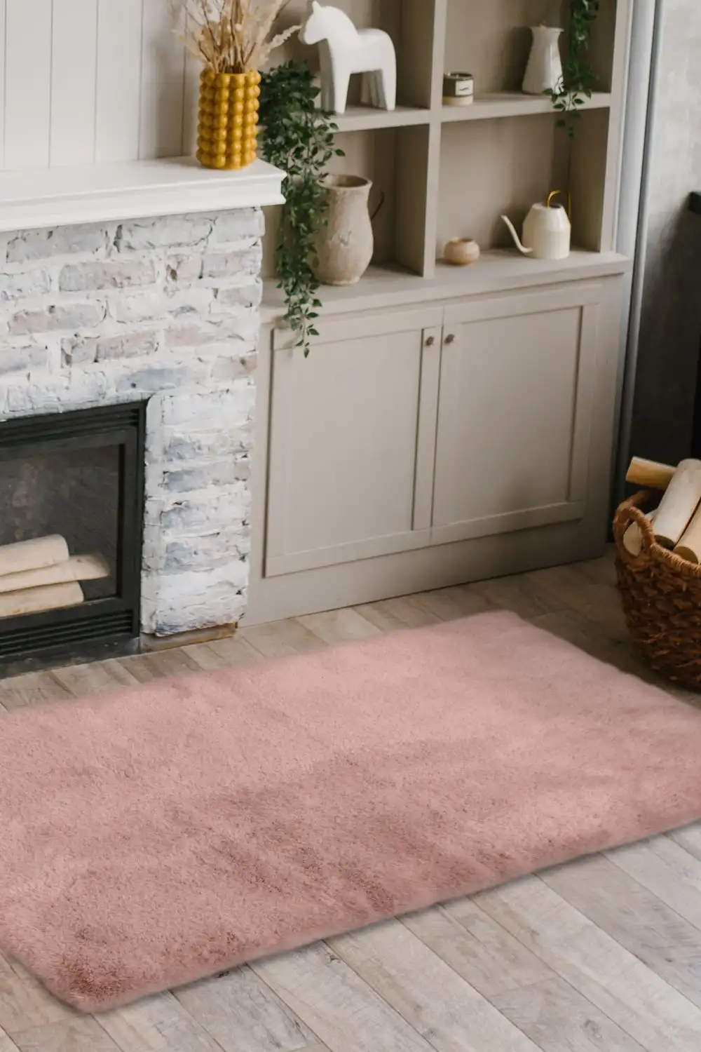 Luxury Faux Fur Melrose Blush Rug - Image 4