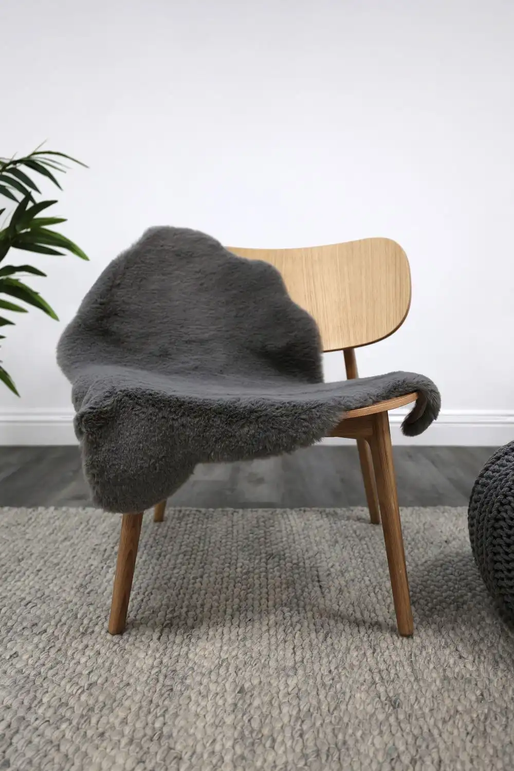 Luxury Faux Fur Melrose Grey Rug - Image 3