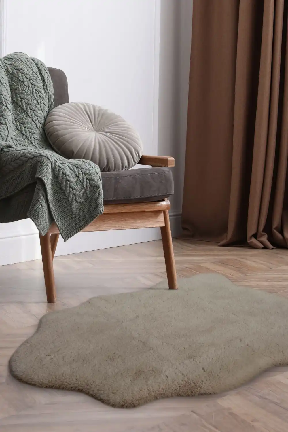Luxury Faux Fur Melrose Natural Rug - Image 4