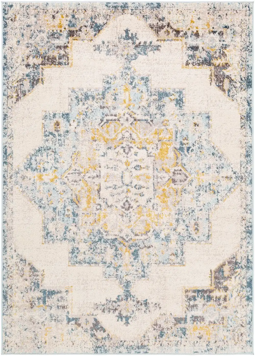 Agra Vintage Oriental Boho Sky Blue Rug - Image 3