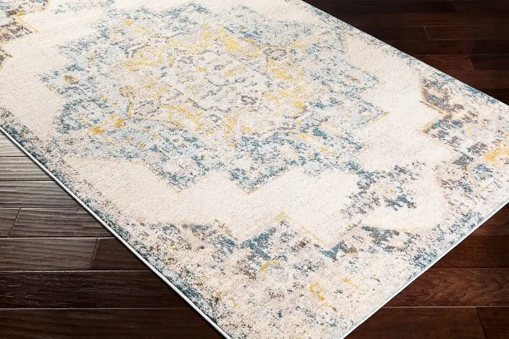 Agra Vintage Oriental Boho Sky Blue Rug - Image 4