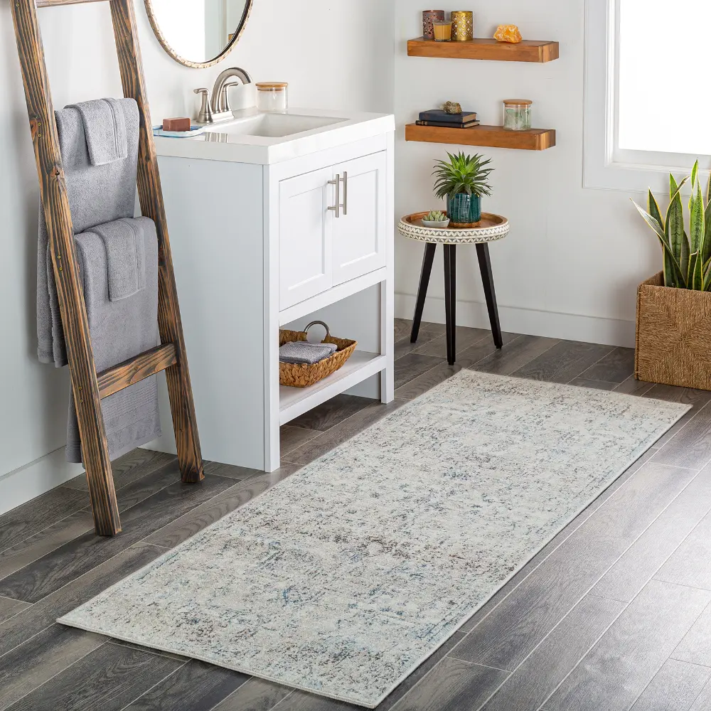 Lya Vintage Oriental Boho Ivory Rug - Image 3