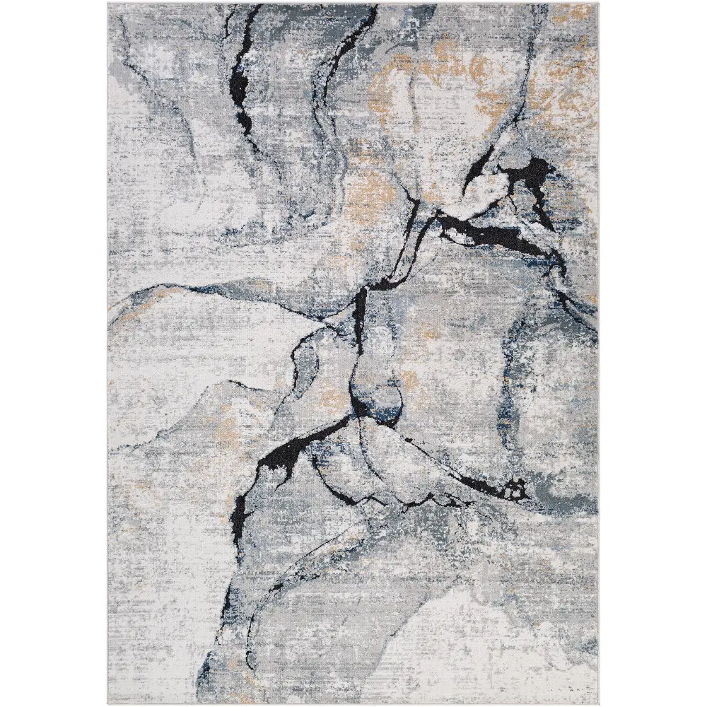 Lyna Abstract Modern Marble Dark Blue Rug - Image 11