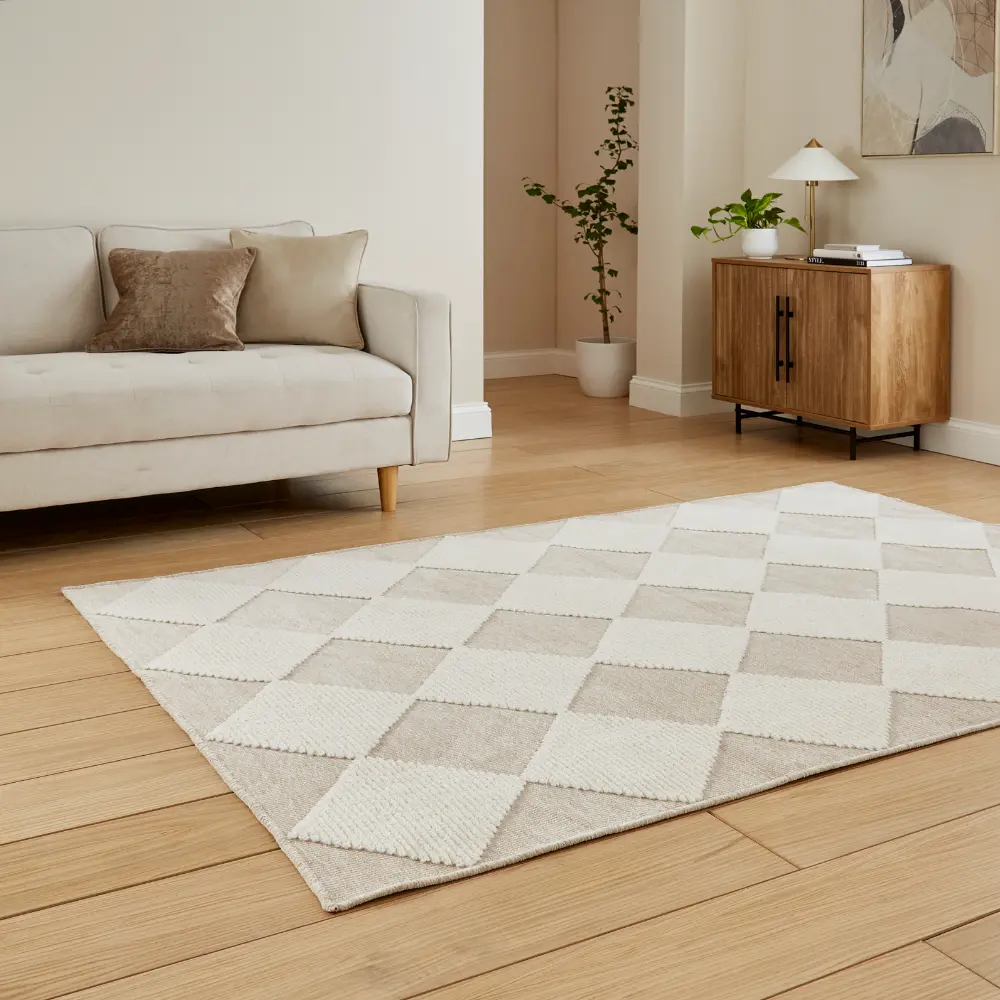 Lyna J0529 Beige/White Washable Rug - Image 2