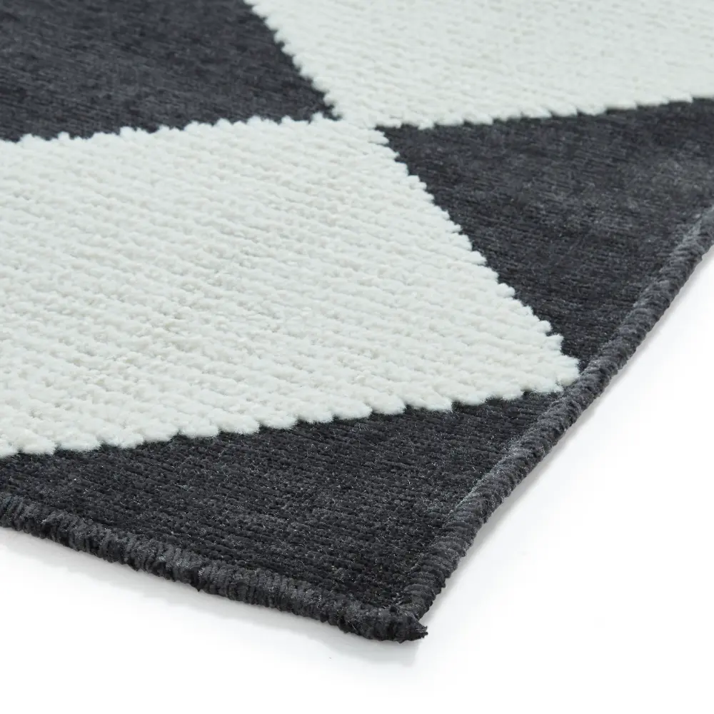 Lyna J0529 Charcoal/White Washable Rug - Image 5