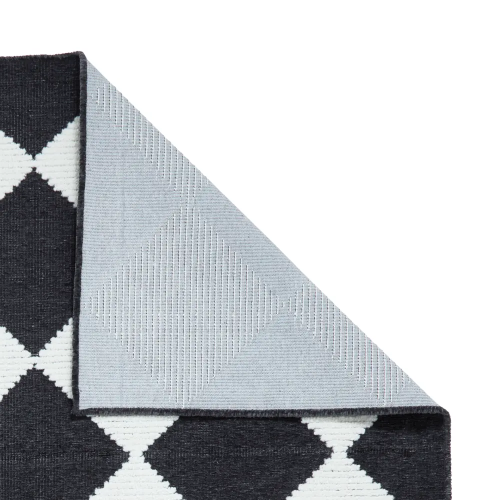 Lyna J0529 Charcoal/White Washable Rug - Image 9