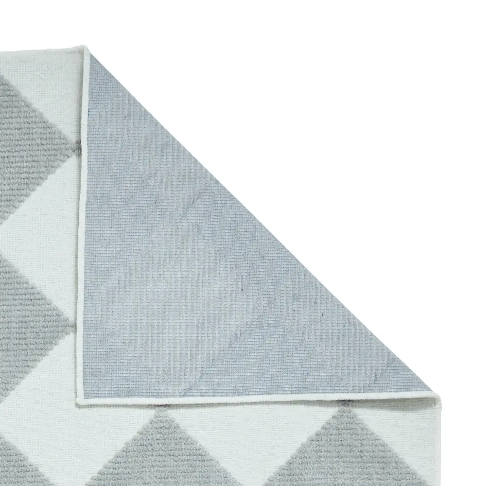 Lyna J0529 Cream/Grey Washable Rug - Image 4