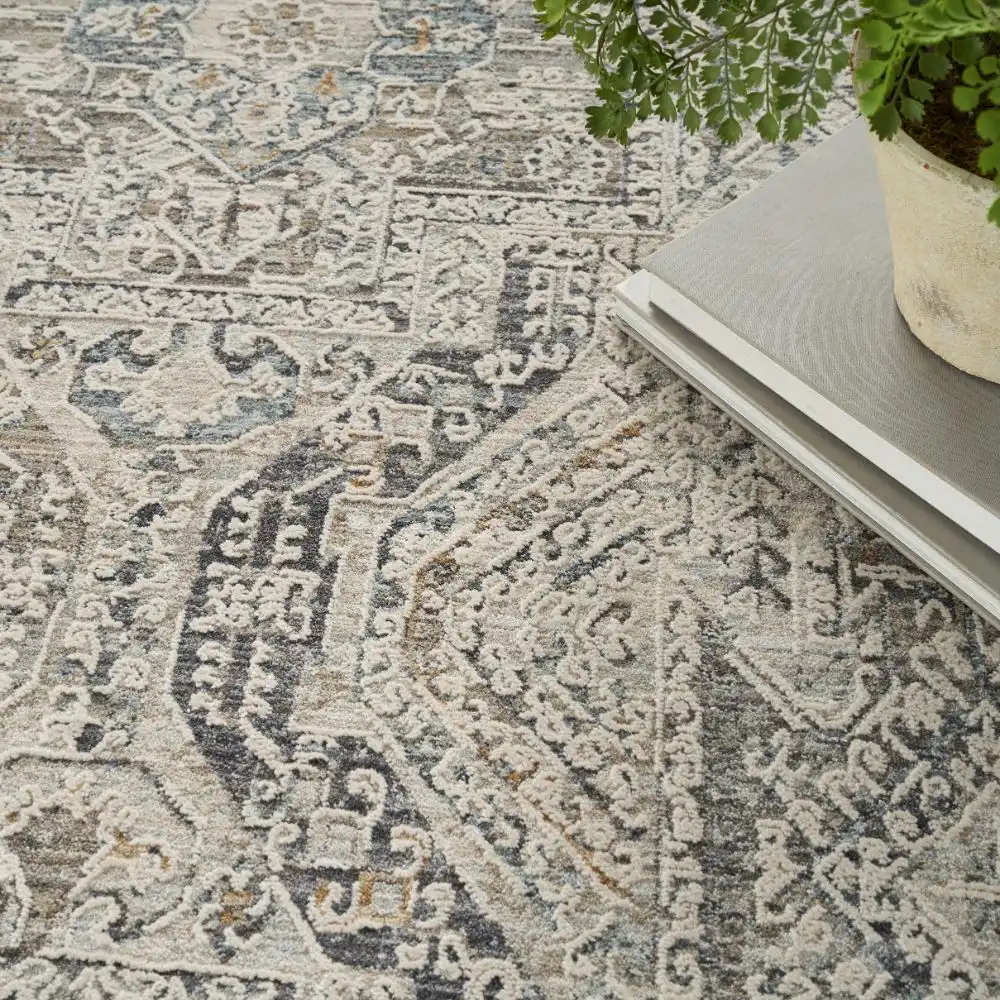 Lynx LNX01 Ivory Grey Blue Rug - Image 2
