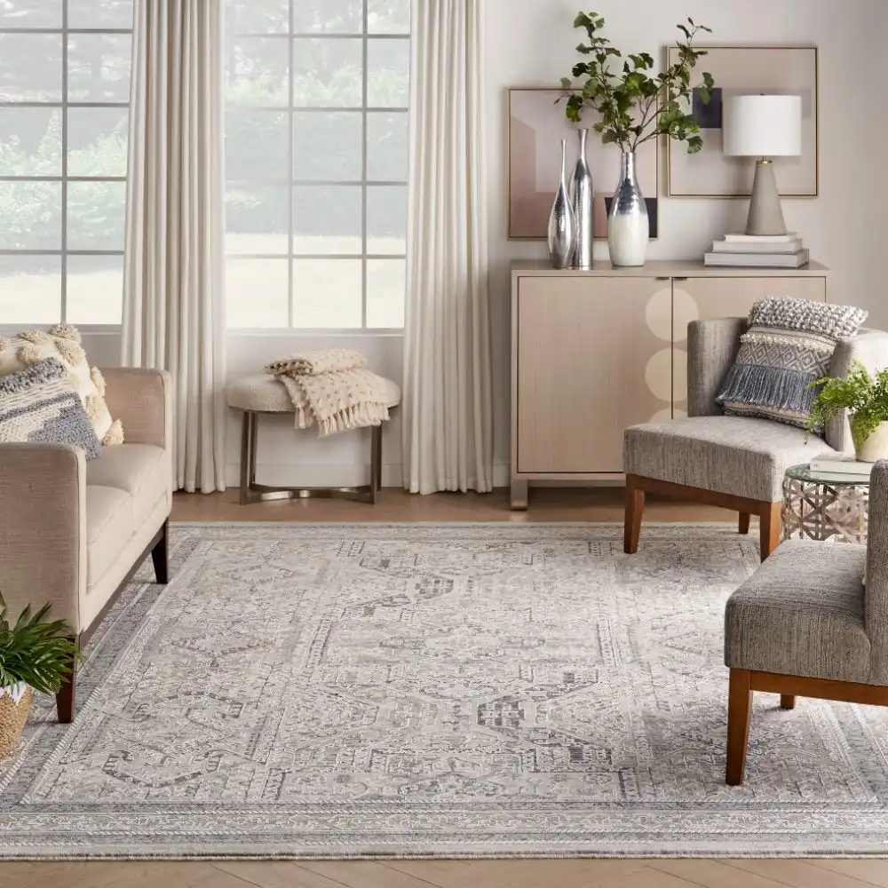 Lynx LNX01 Ivory Grey Blue Rug - Image 3