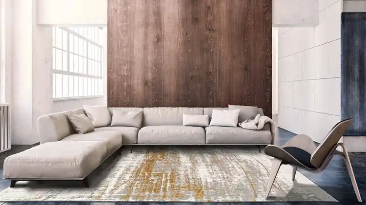 Mad Men Columbus Gold 8419 Indoor Outdoor Washable Rug - Image 9