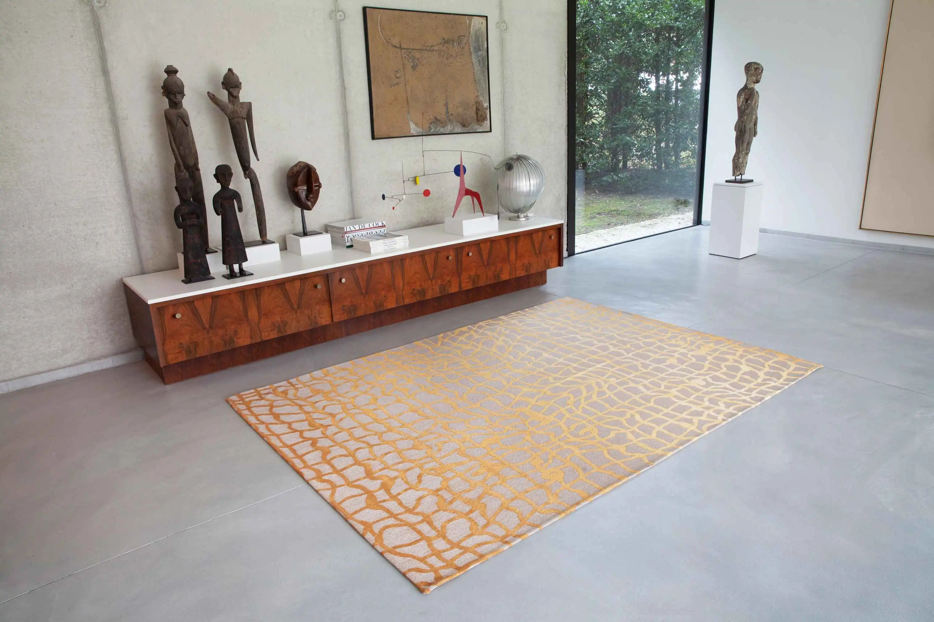 Mad Men Dedalo 9205 Yello Scarab Washable Rug