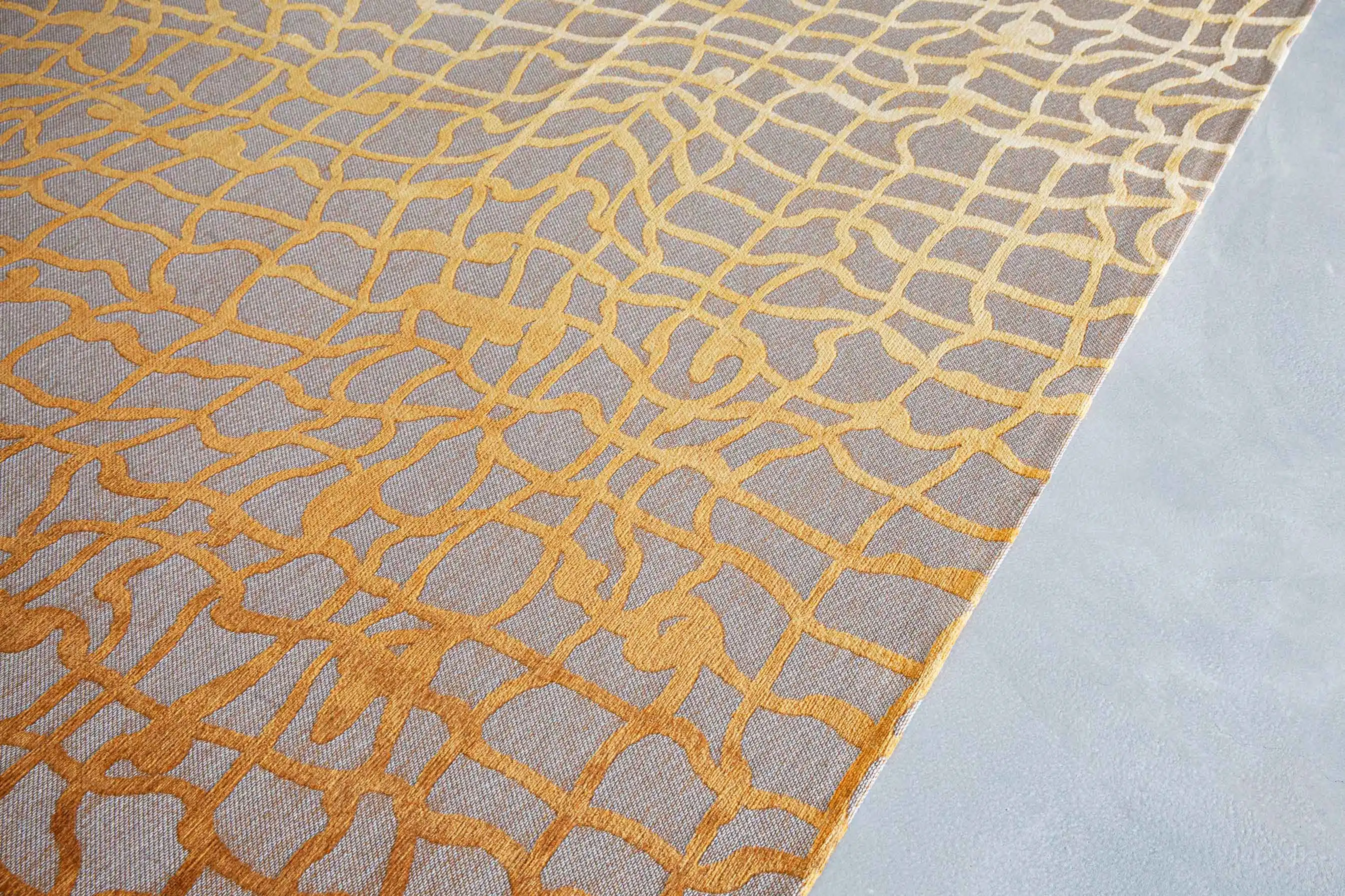 Mad Men Dedalo 9205 Yello Scarab Washable Rug - Image 4