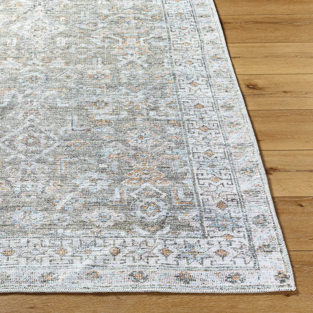Darling Becki Owens X Livabliss Machine Washable Oriental Boho Khaki/Light Silver Rug - Image 3