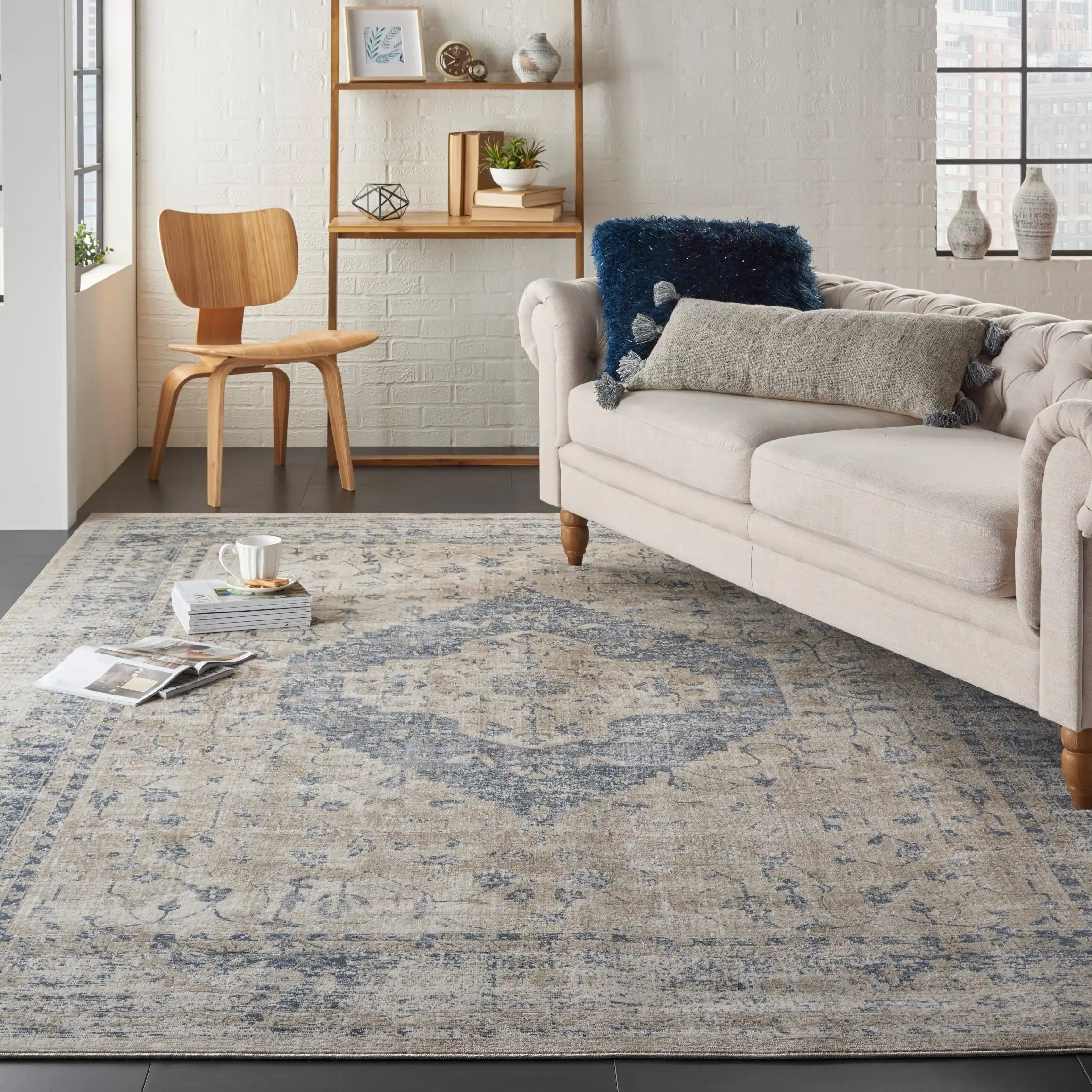 Malta MAI11 Ivory Blue Rug