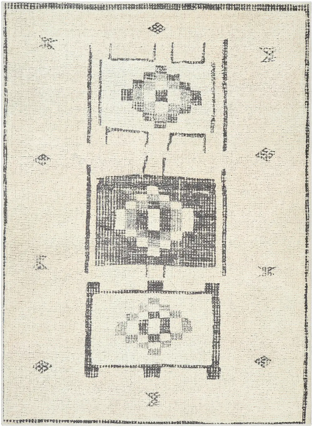 Solana Becki Owens X Livabliss Global Berber Charcoal/Beige Rug - Image 3