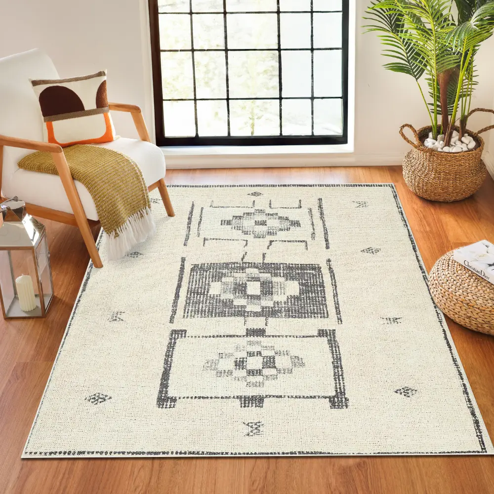 Solana Becki Owens X Livabliss Global Berber Charcoal/Beige Rug - Image 4