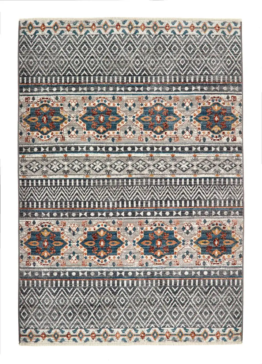 Mandala Stripe Grey Rug - Image 2