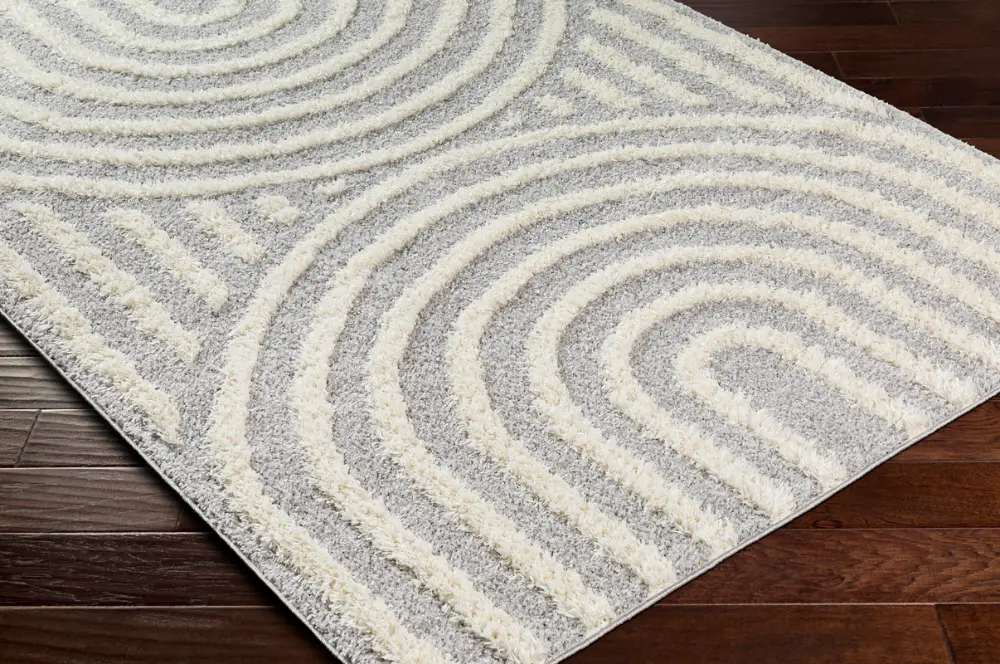 Marava Shaggy Modern Plush Pile Grey Rug - Image 4