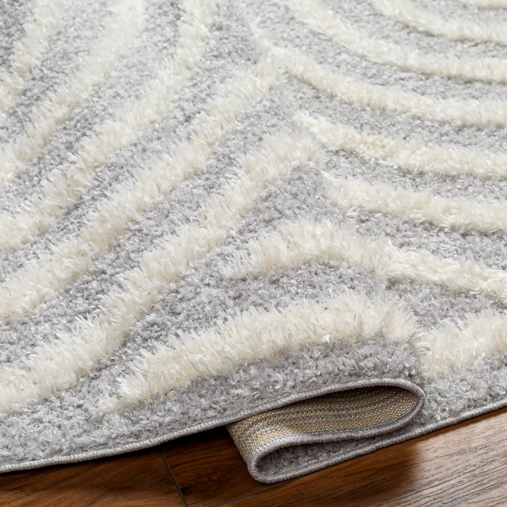Marava Shaggy Modern Plush Pile Grey Rug - Image 6