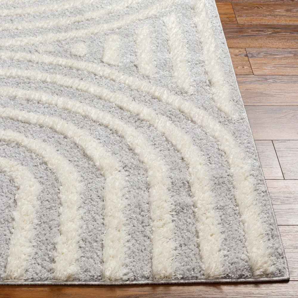 Marava Shaggy Modern Plush Pile Grey Rug - Image 7