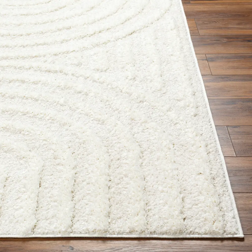Marava Shaggy Modern Plush Pile Light Grey Rug - Image 7