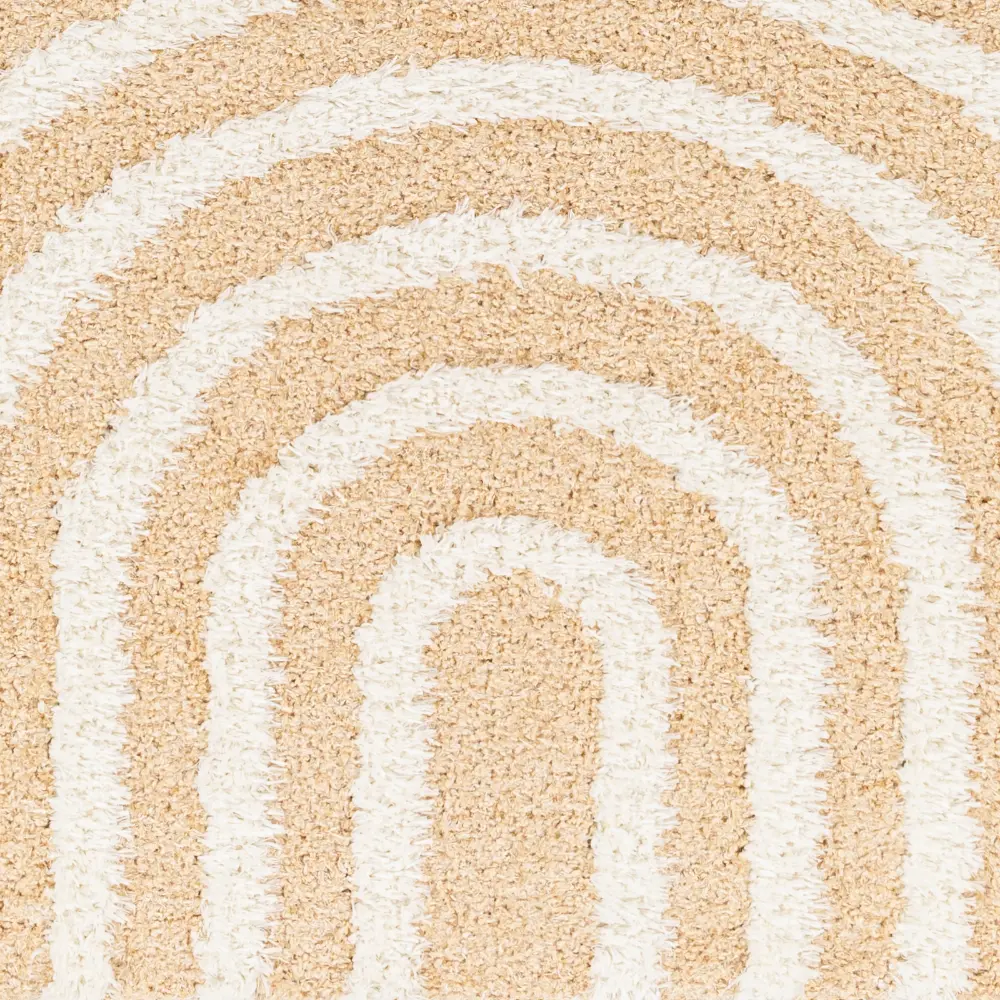 Marava Shaggy Modern Plush Pile Light Orange Rug - Image 2
