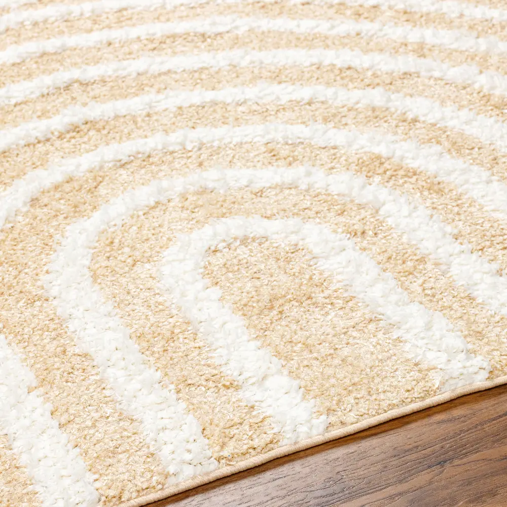 Marava Shaggy Modern Plush Pile Light Orange Rug - Image 3