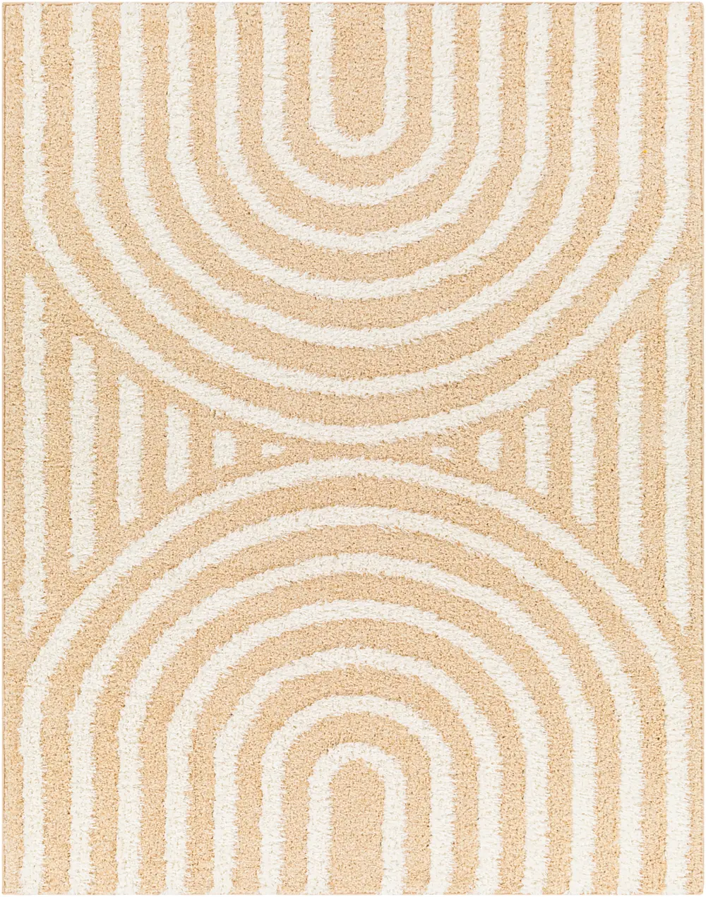 Marava Shaggy Modern Plush Pile Light Orange Rug - Image 4