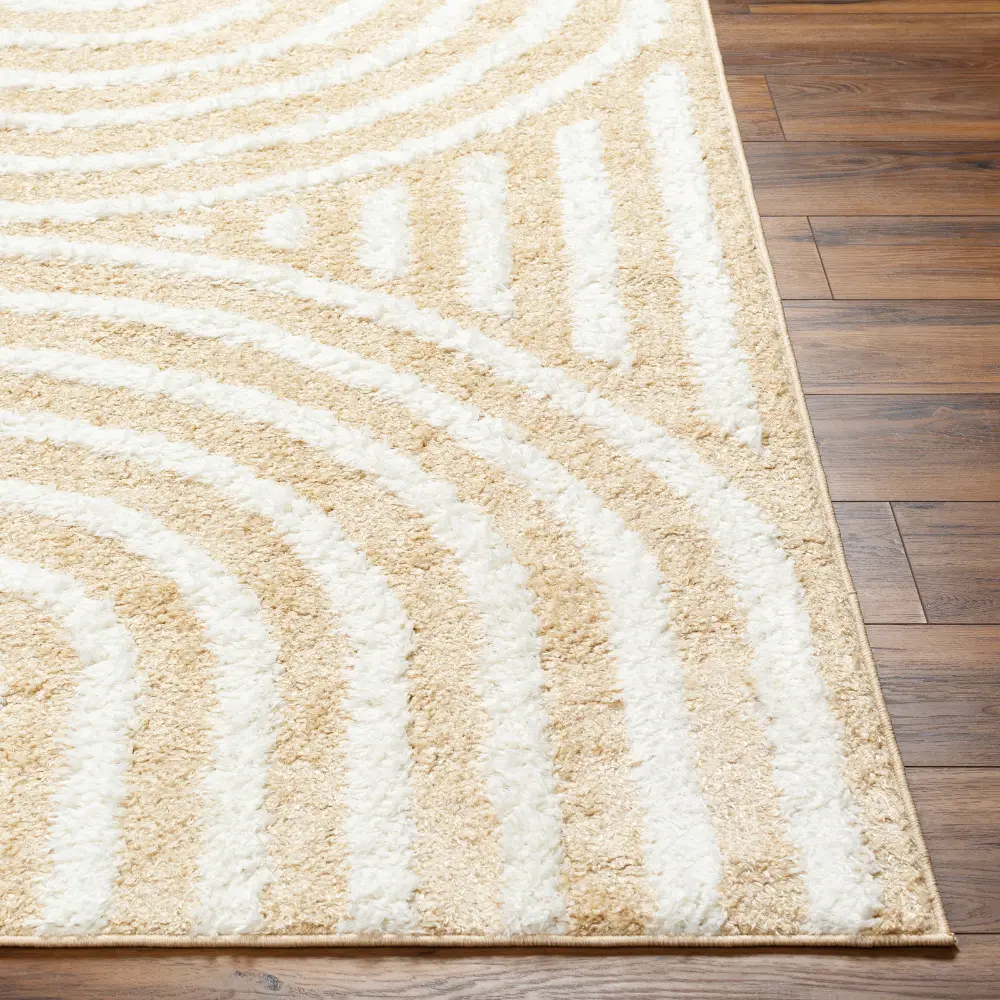 Marava Shaggy Modern Plush Pile Light Orange Rug - Image 7