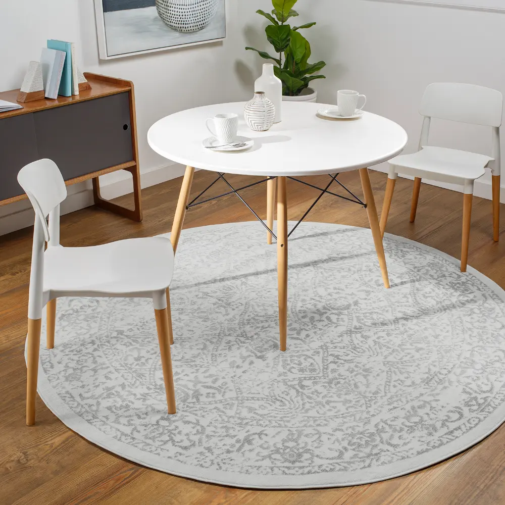 Margaux Vintage Oriental Boho Grey/Ivory Rug - Image 2