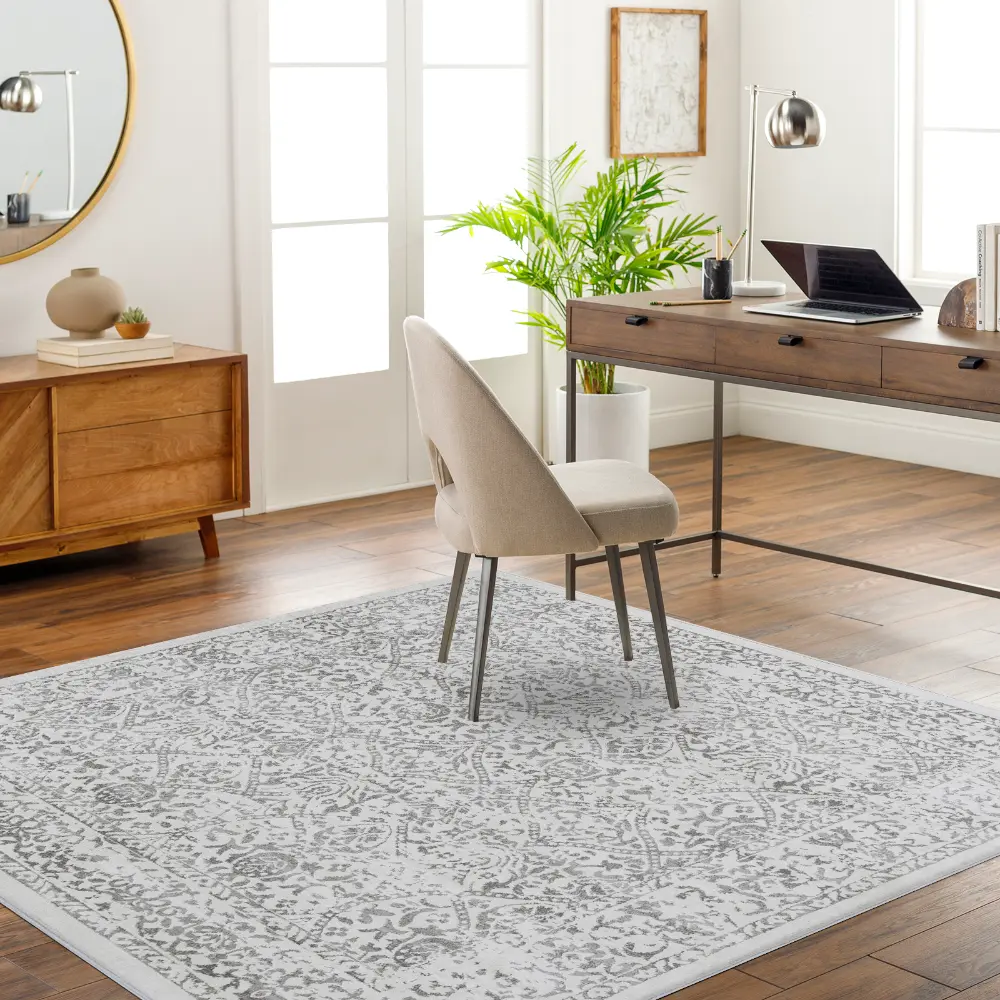 Margaux Vintage Oriental Boho Grey/Ivory Rug - Image 5