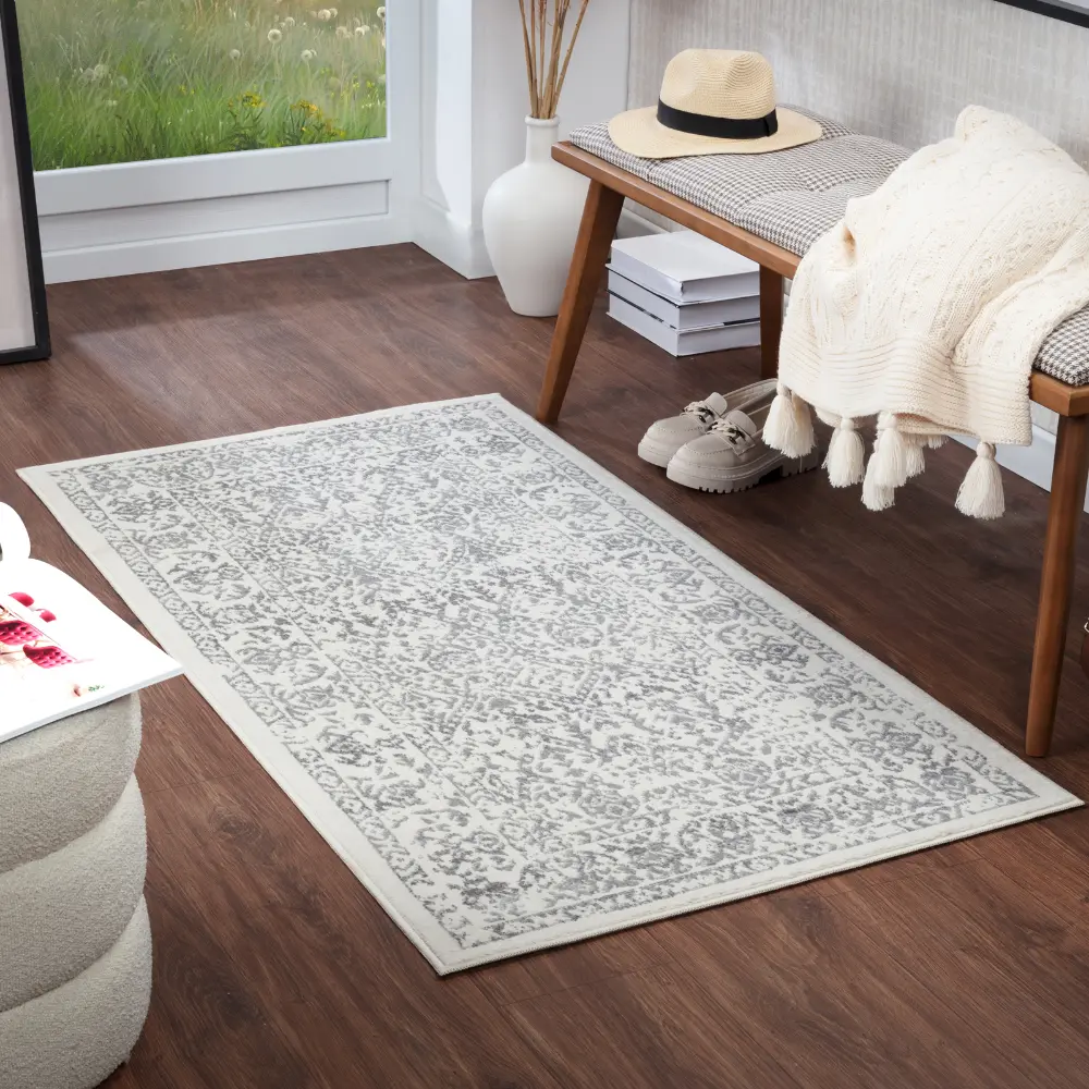 Margaux Vintage Oriental Boho Grey/Ivory Rug - Image 8