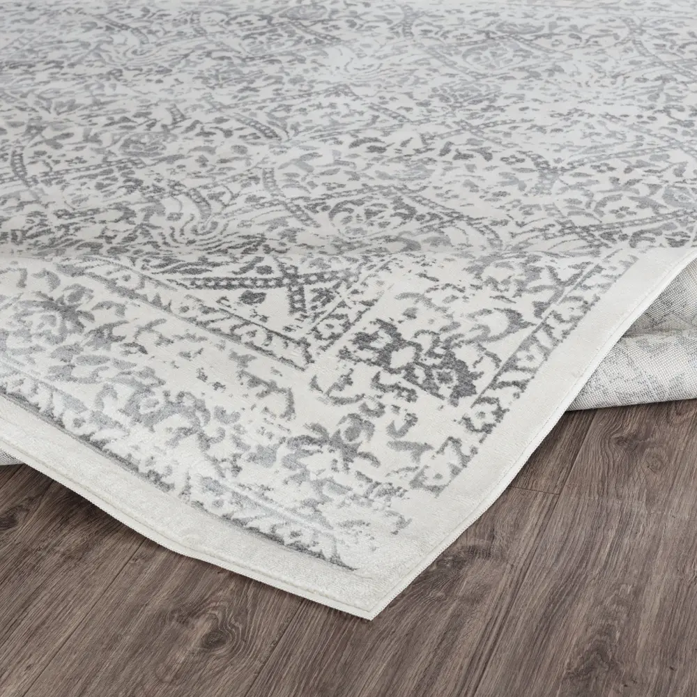 Margaux Vintage Oriental Boho Grey/Ivory Rug - Image 9