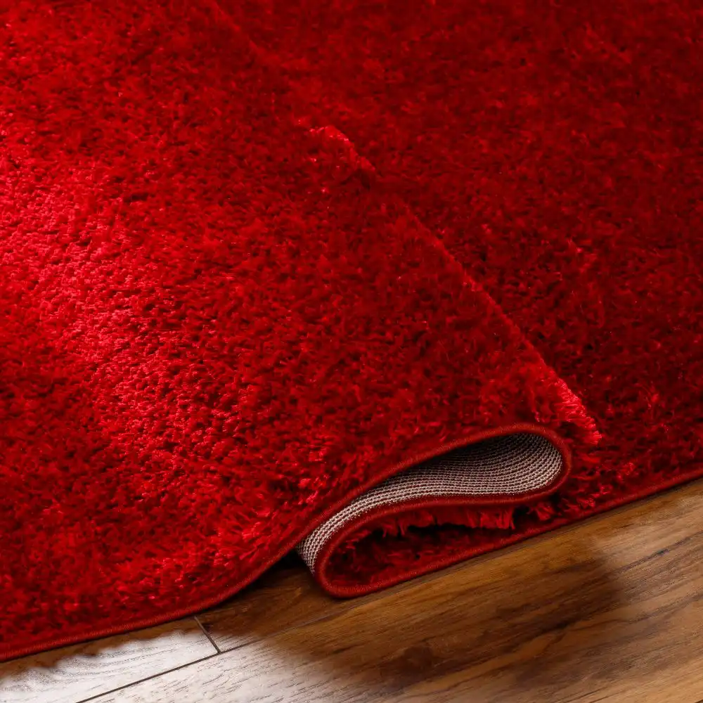 Claire Shaggy Solid Color Plush Pile Cherry Rug - Image 3