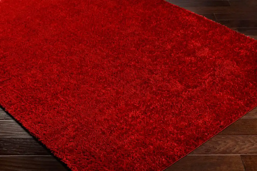 Claire Shaggy Solid Color Plush Pile Cherry Rug - Image 4