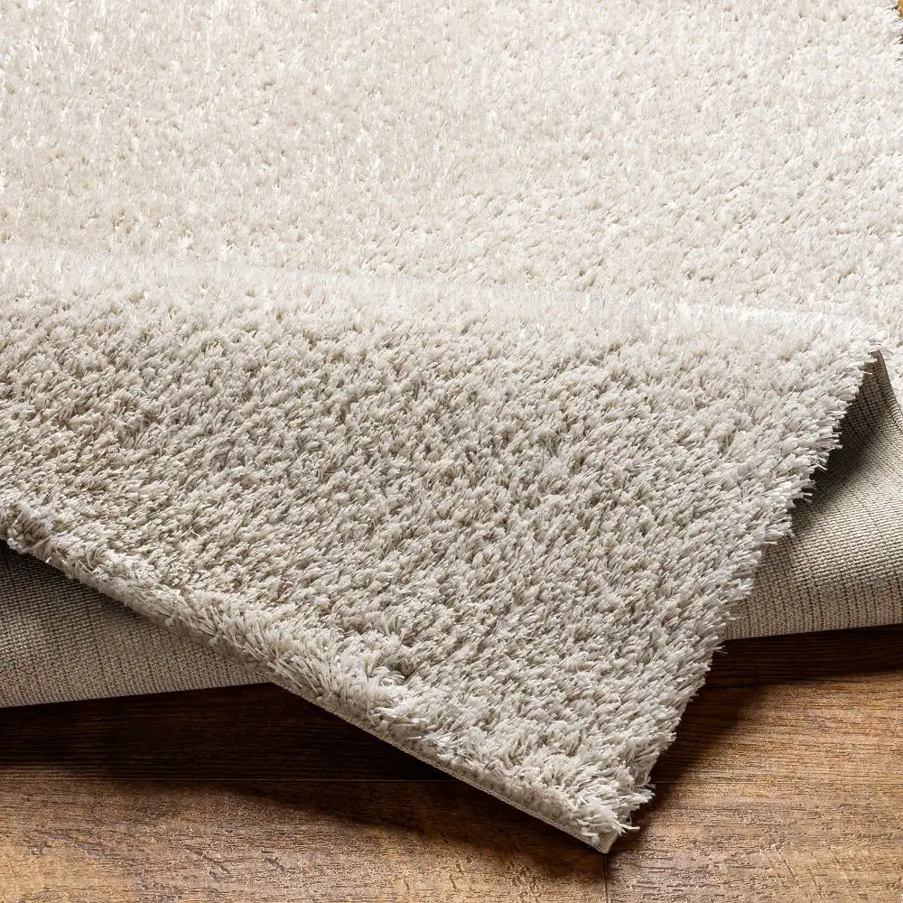 Adley Shaggy Modern Plush Pile Light Grey Rug - Image 5