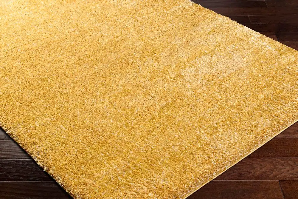 Claire Shaggy Solid Color Plush Pile Mustard Rug - Image 5