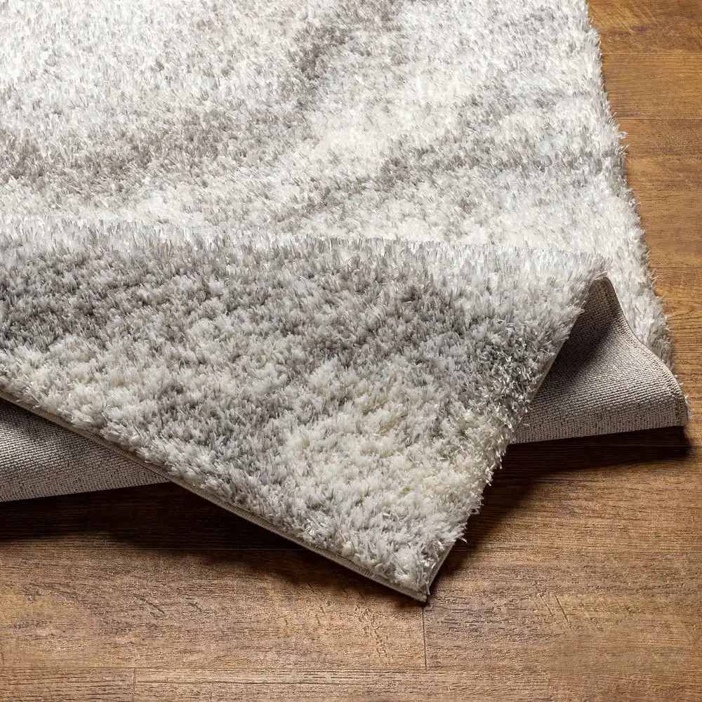 Marina Shaggy Solid Color Plush Pile Grey Rug - Image 4