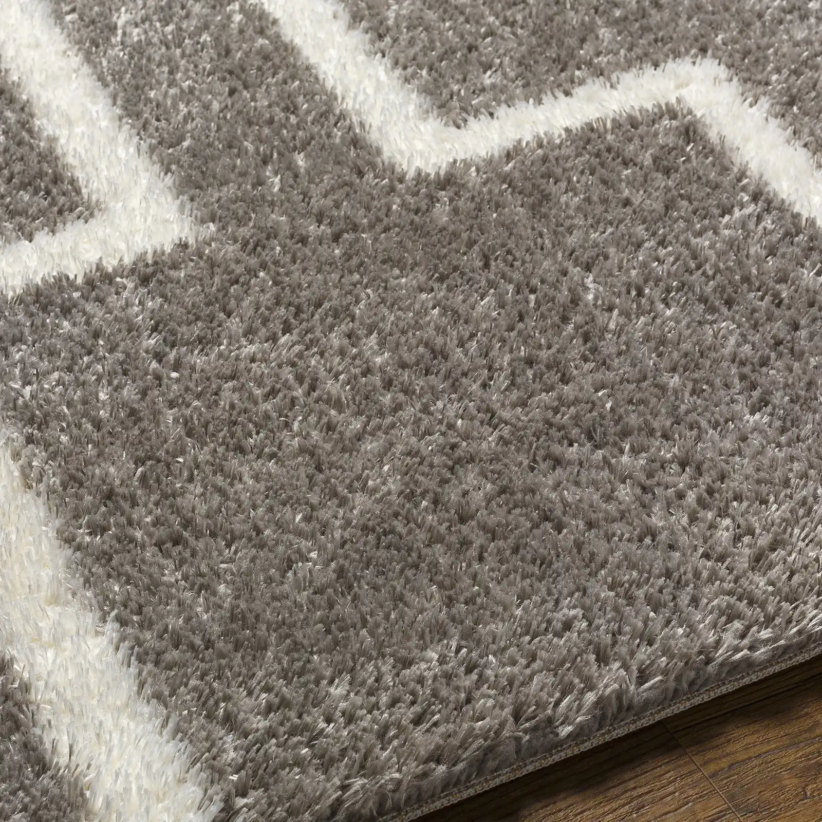 Scartlett Shaggy Modern Plush Pile Dark Grey Rug - Image 3