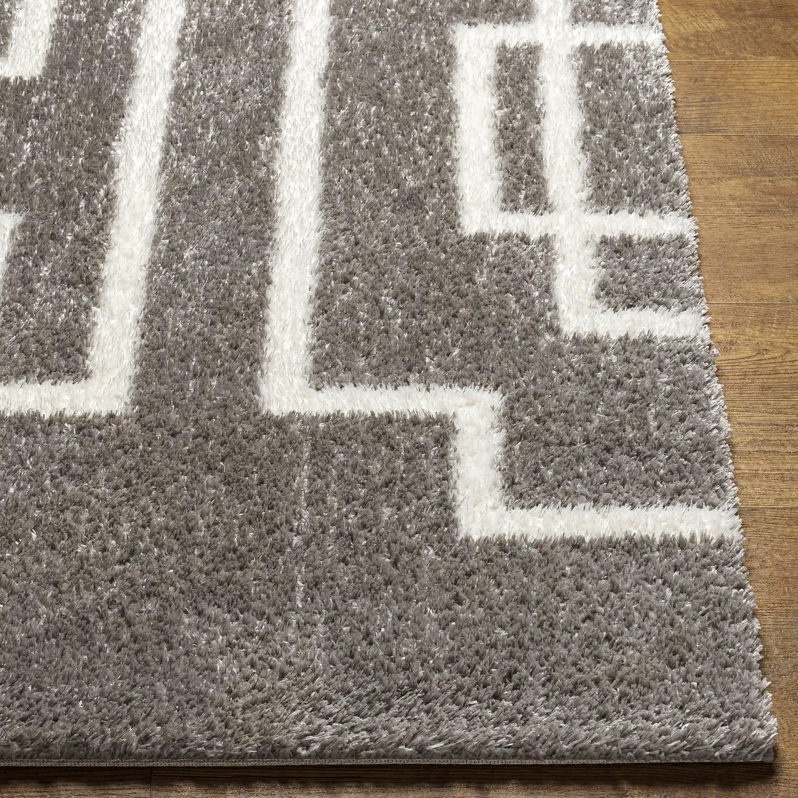 Scartlett Shaggy Modern Plush Pile Dark Grey Rug - Image 4
