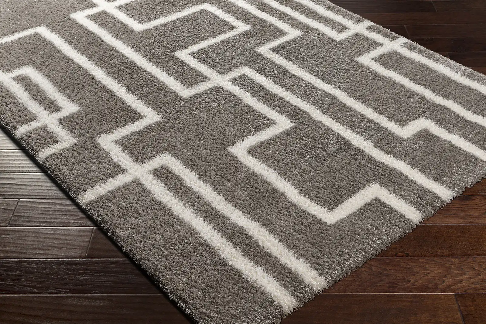 Scartlett Shaggy Modern Plush Pile Dark Grey Rug - Image 6