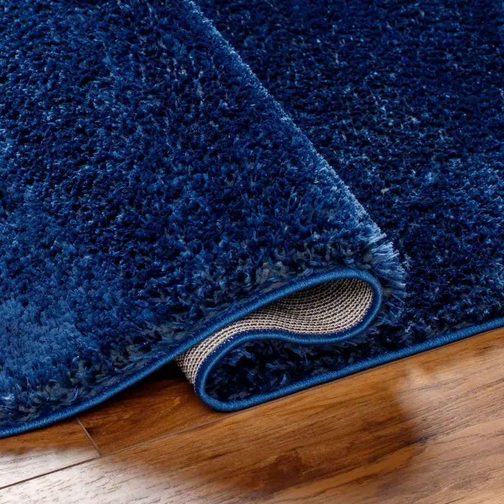 Claire Shaggy Solid Color Plush Pile Cobalt Rug - Image 4