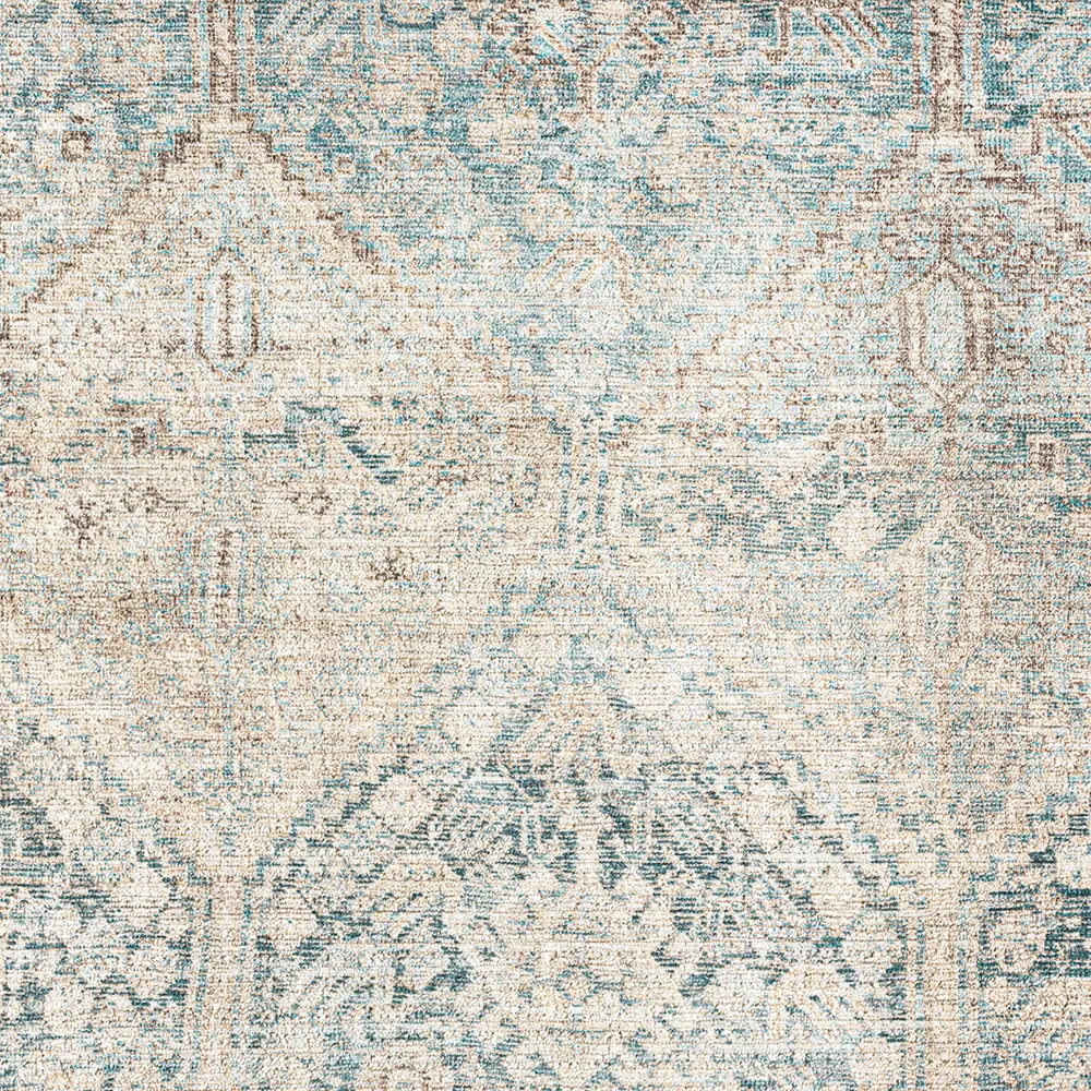 Marlene Becki Owens X Livabliss Vintage Oriental Boho Light Beige/Emerald Rug - Image 6
