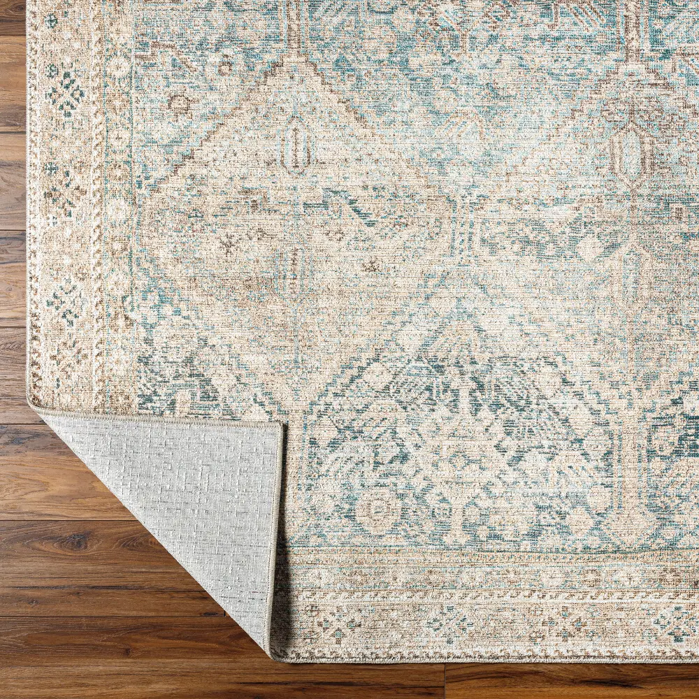 Marlene Becki Owens X Livabliss Vintage Oriental Boho Light Beige/Emerald Rug - Image 9