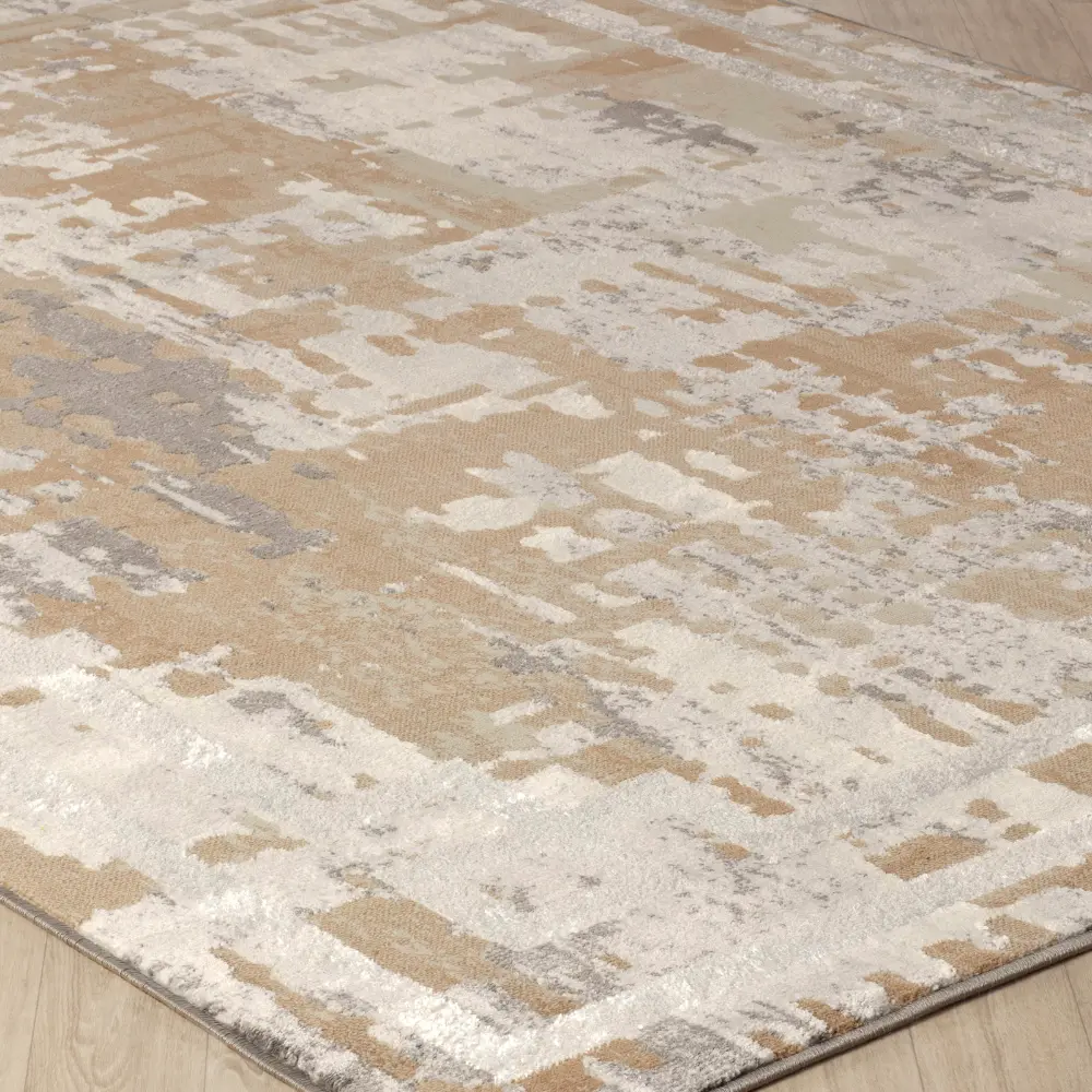 Martina Abstract Modern Marble Beige/White Rug - Image 5