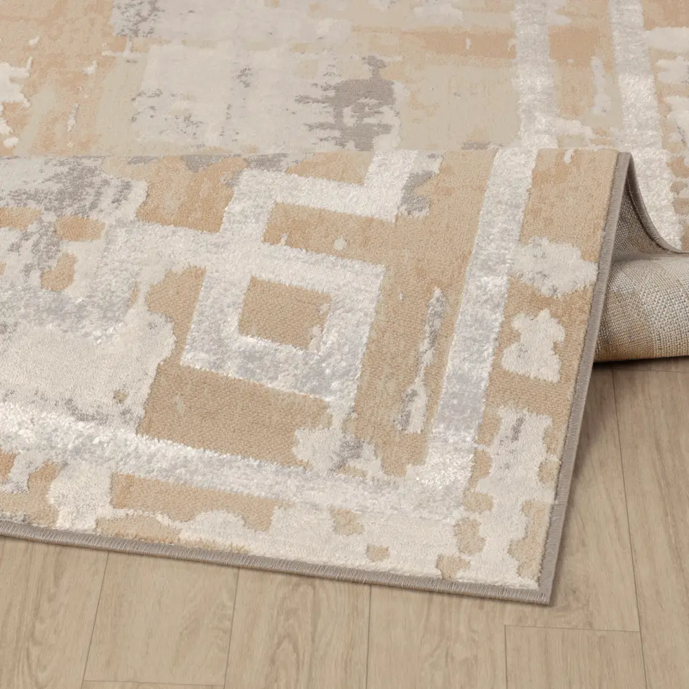 Martina Abstract Modern Marble Beige/White Rug - Image 7