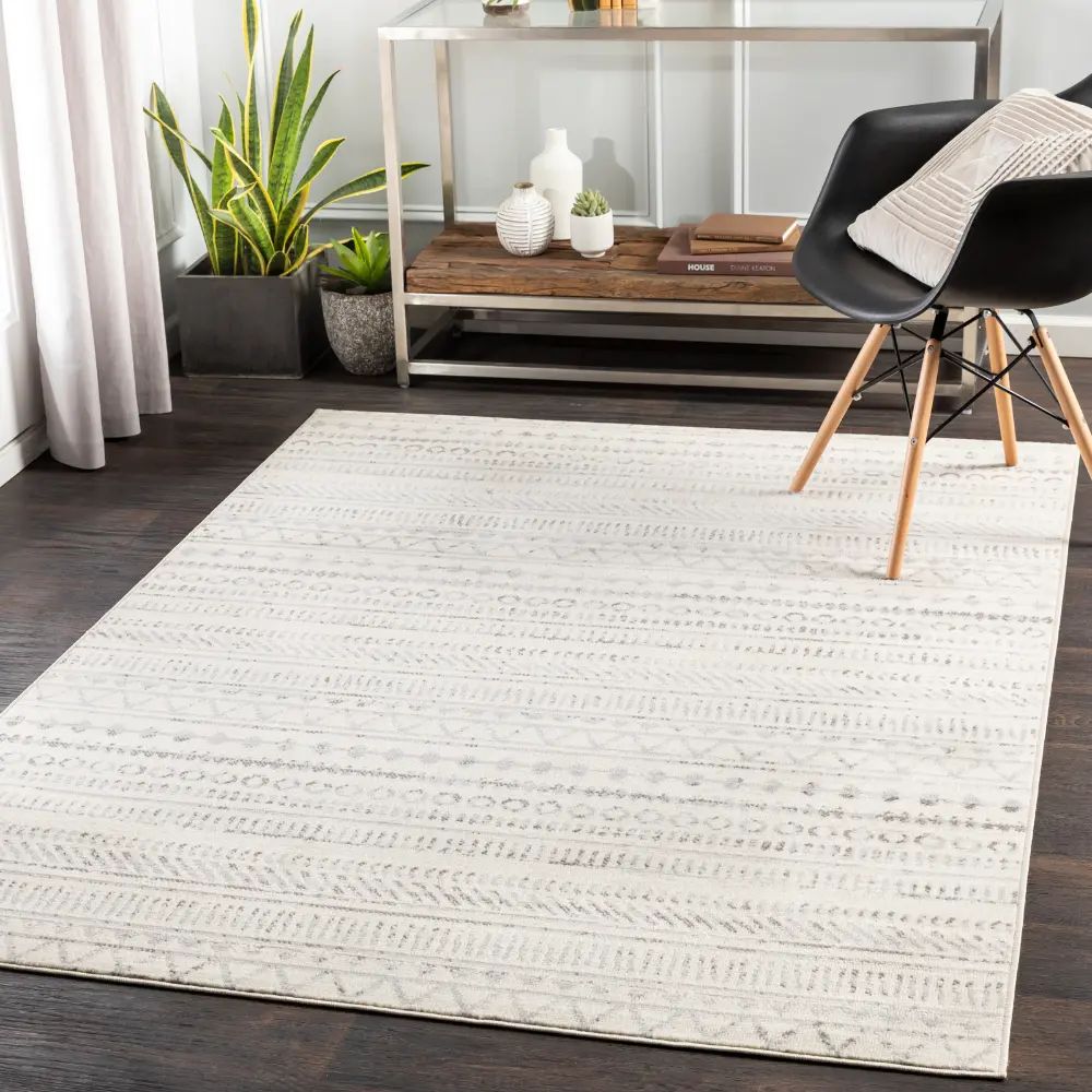 Marwa Scandi Geometric Light Grey Rug - Image 2