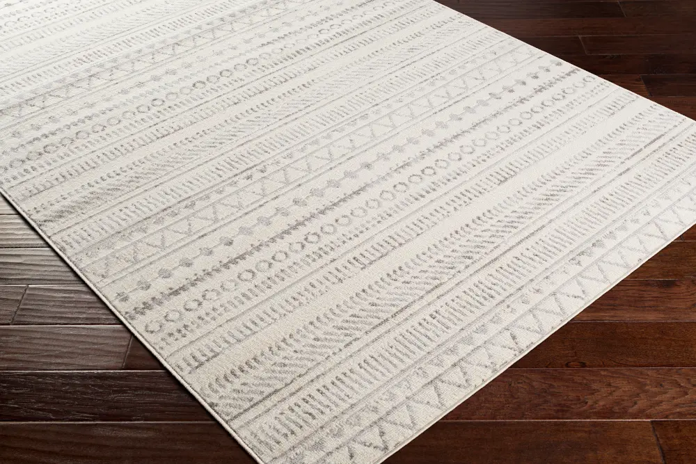 Marwa Scandi Geometric Light Grey Rug - Image 7