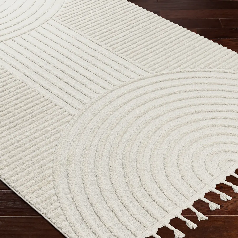 Matilda Scandi Geometric High Pile Ivory Rug - Image 8