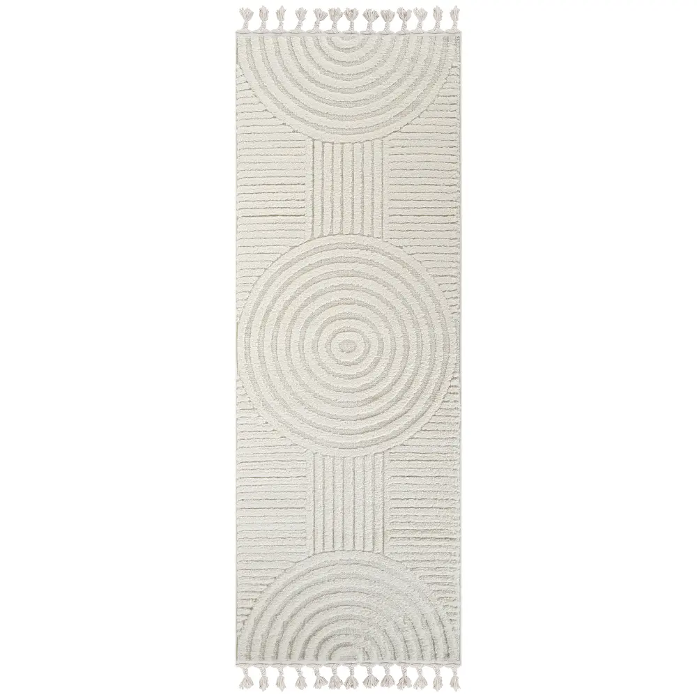 Matilda Scandi Geometric High Pile Ivory Rug - Image 9
